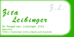 zita leibinger business card